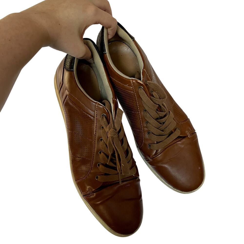Target men's size‎ 13 brown lace up faux leather shoes formal business casual